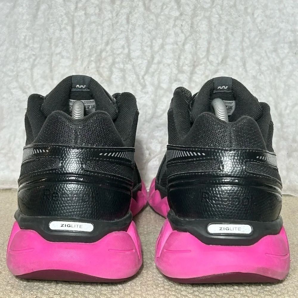 Reebok Womens Black/Pink ZigLite Electrify Running Athletic Sneakers Shoes SZ 9